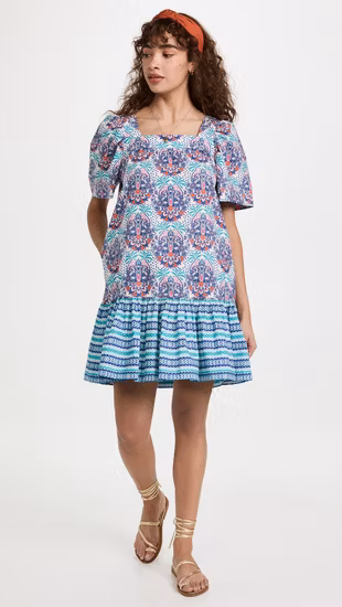 Frühlings- und Sommerfabrik OEM Hochwertiges, frisches, grünes, mit Blumenmuster bedrucktes, neues modisches Hemdkleid