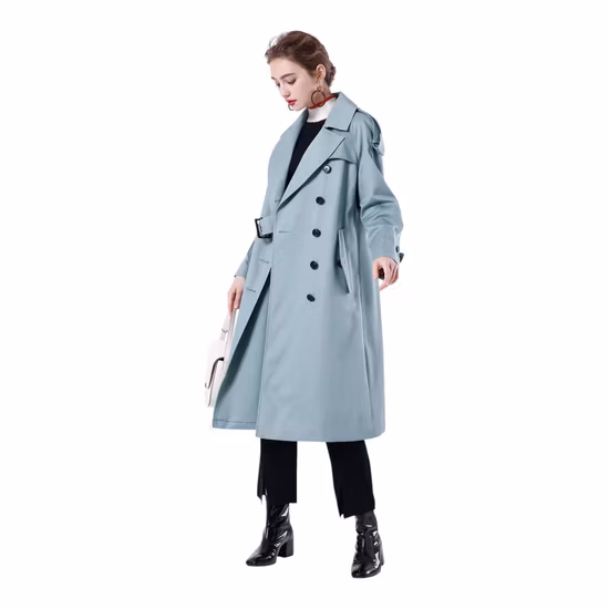 In China gefertigte, maßgeschneiderte schwarze Trenchcoats für Damen