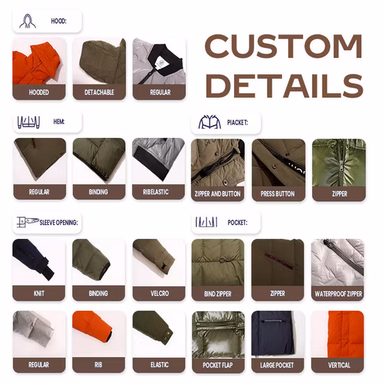 Maßgeschneiderte neue winddichte wasserdichte Daunenjacke für Herren für den Winter