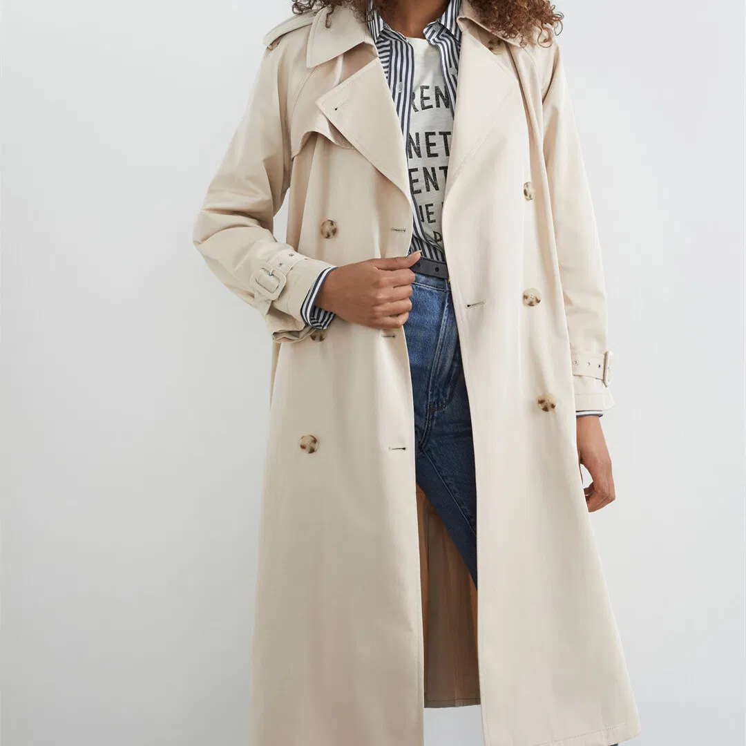 Trenchcoat Damen Stil Britische klassische Gobal-Mode
